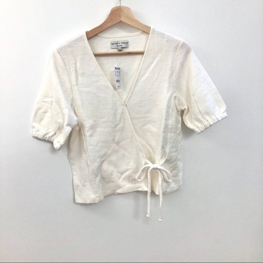 NWT Madewell textured cross tie top